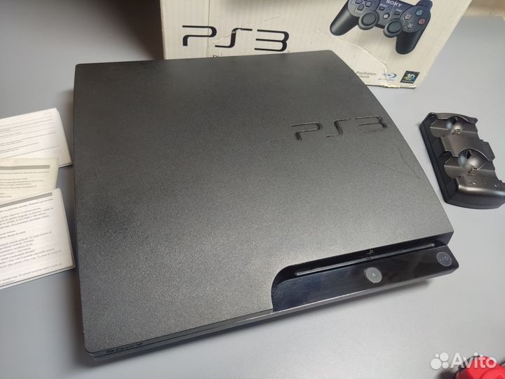 PS3 Slim 1Tb+2 джоя+54 игры