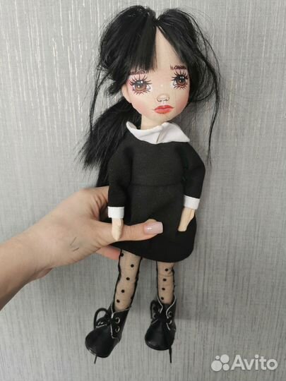 Текстильная кукла Wednesday ручной работы