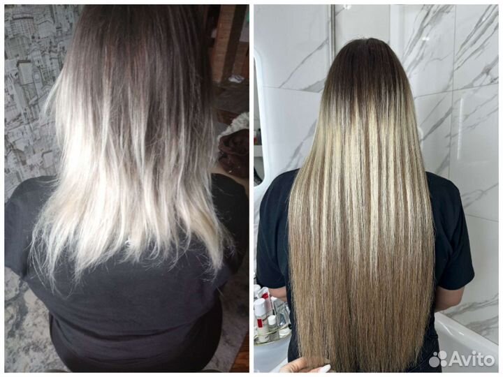 Наращивание натуральных и биопротеиновых волос