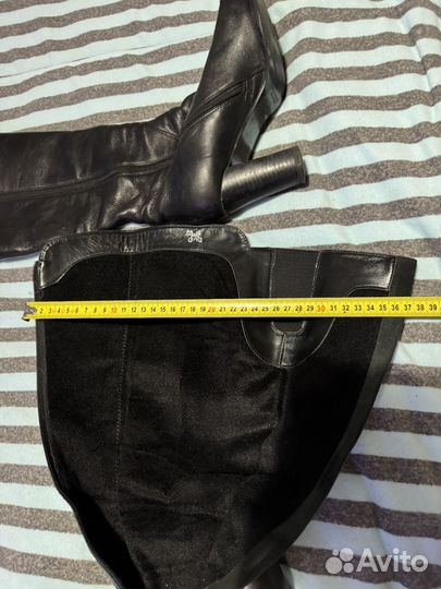 Сапоги женские, демисезонные, кожа, каблук