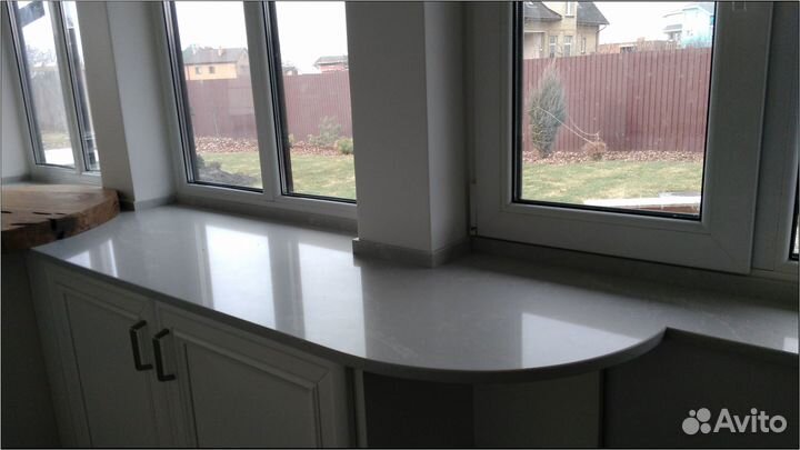 Подоконник из мрамора, гранита, кварца, оникса