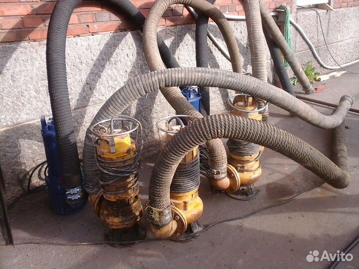 Аренда насосов и мотопомп. Откачка, водопонижение