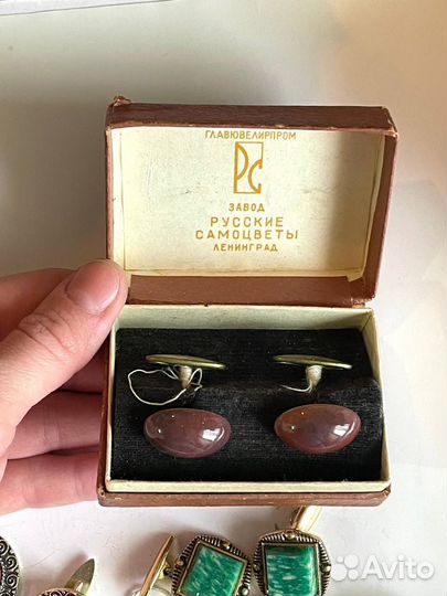 Запонки зажимы значки стопки СССР набор