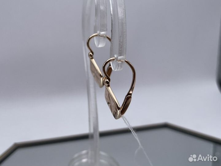 Золотые серьги СССР 4.80 гр. Ромб