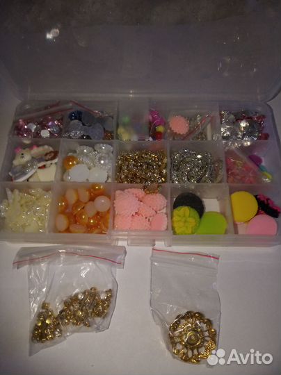 Атласные ленты, полубусины, кружева и другое