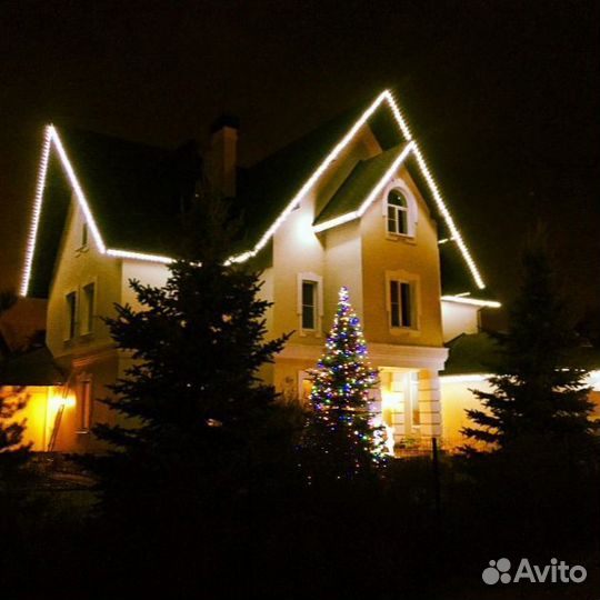 Светодиодная подсветка фасада загородного дома a 7