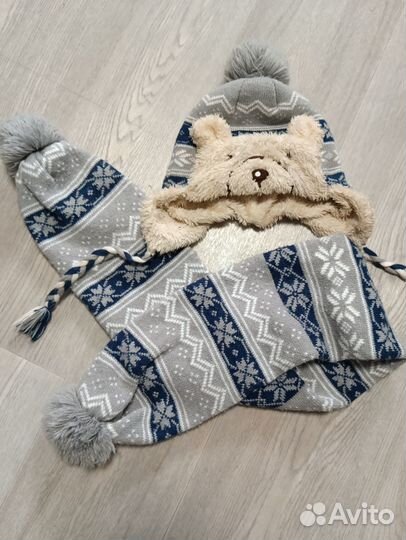 Шапка и шарф на мальчика зима