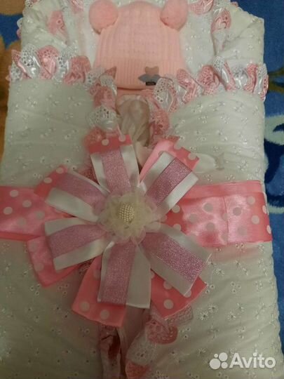 Конверт на выписку для девочки осень-зима