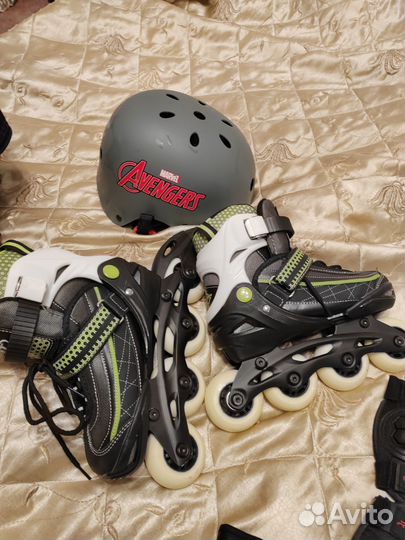 Ролики р. 30-33, шлем, защита
