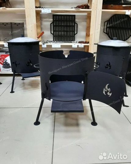 Печь под казан 360 мм. (под казан 12 л.) С дверкой