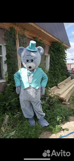 Белый мишка и Слоник поздравление, ростовая кукла