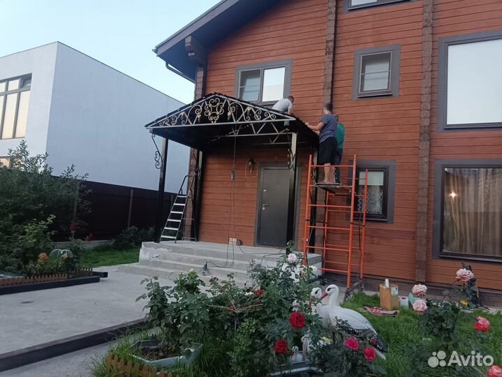 Навесы из профлиста двускатные