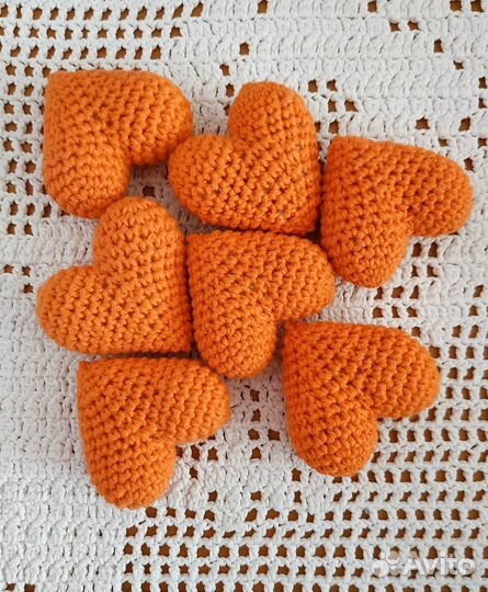 Сердечко вязаное крючком хлопок