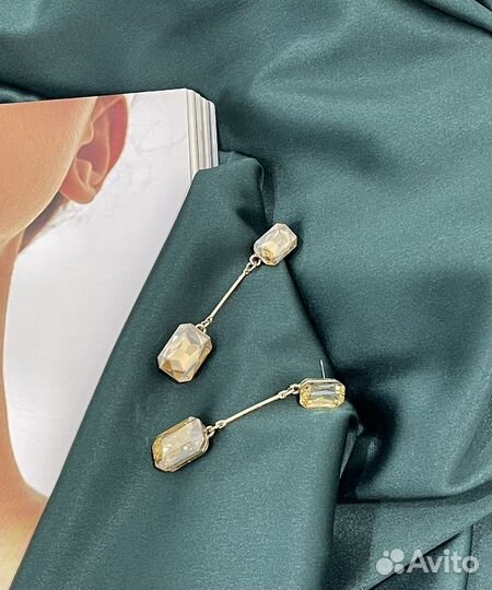 Серьги винтажные с кристалами swarovski