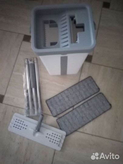 Швабра и ведро с отжимом 8 литров новая