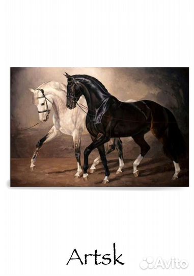 Картина лошадь в темных тонах