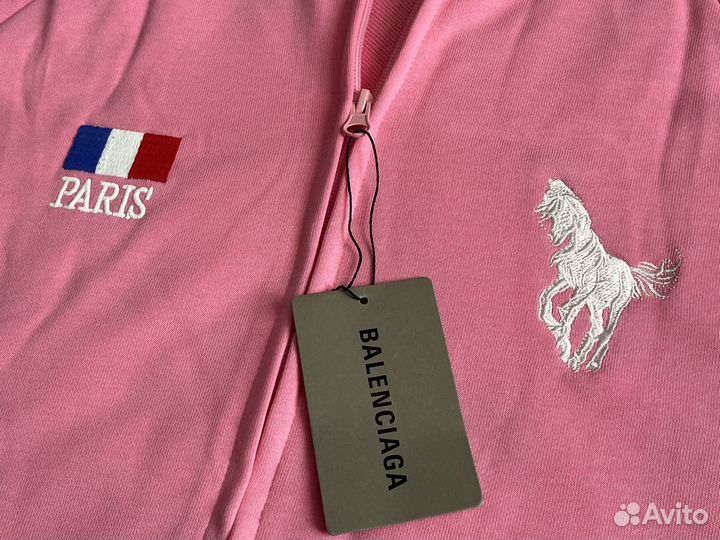 Balenciaga polo pink zip hoodie