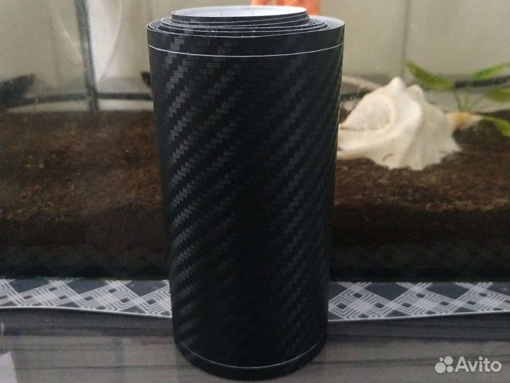 Наклейки на порог и ручки авто Карбон черный