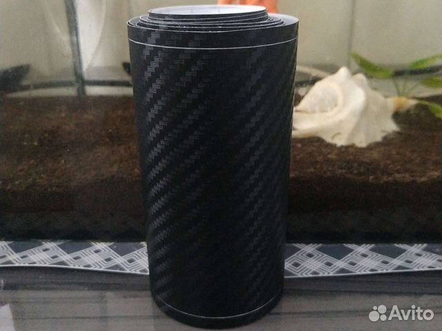 Наклейки на порог и ручки авто Карбон черный