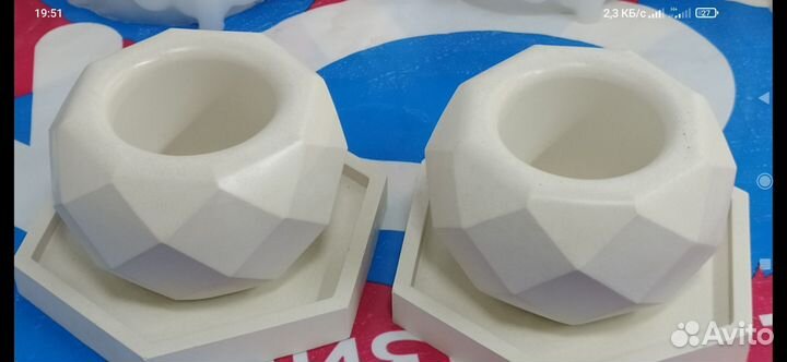 Шкатулки, кашпо, статуэтки из гипса