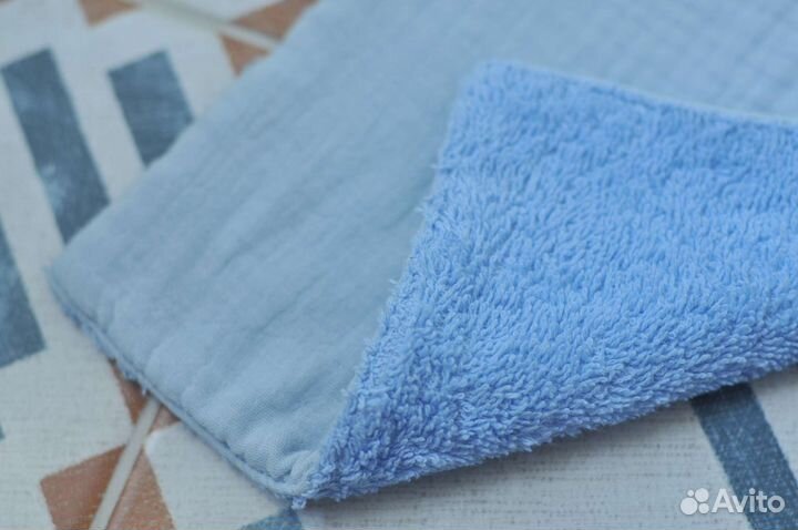 Полотенце для умывания махра+муслин