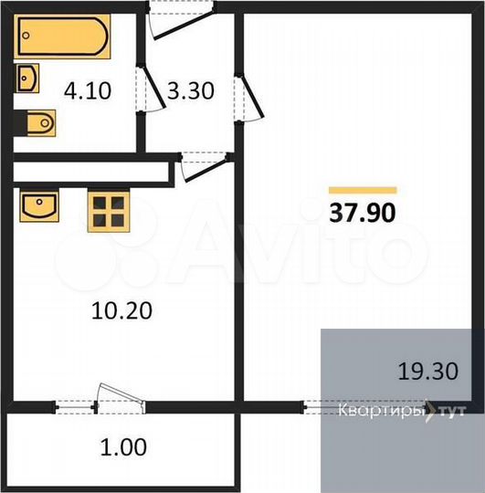 1-к. квартира, 37,9 м², 13/17 эт.