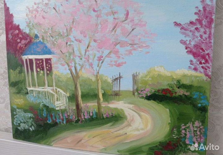 Картина маслом на холсте (Сакура) 40 х 30