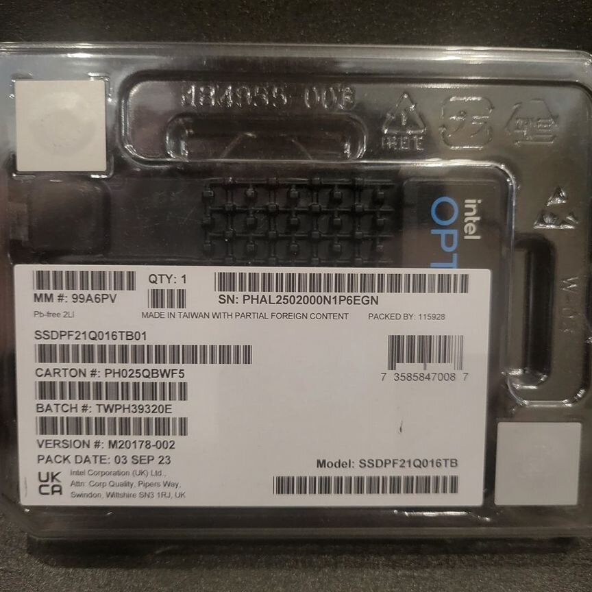 [SFF-8639] Intel Optane Dc P5800x 1.6tb Ssdpf21q016tb01 Sff-8639