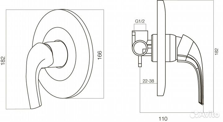 Смеситель для душа AM.PM Sense F7575000