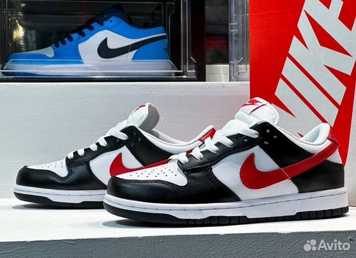 Кроссовки Nike Dunk Low Retro Red Swoosh Panda