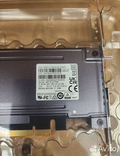 SSD Samsung pm1725b 1.6Тб PCIe новые