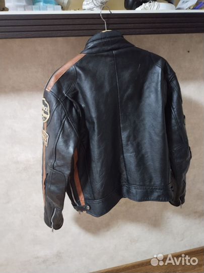 Мотокуртка кожаная мужская 48 50