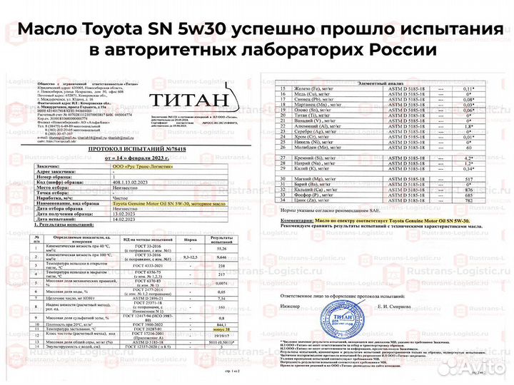 Масло Toyota 5W30 бочка orig ОАЭ опт моторное (SN)