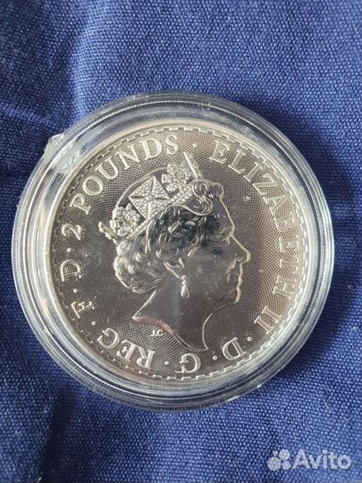 2 фунта серебро 2021 Британия