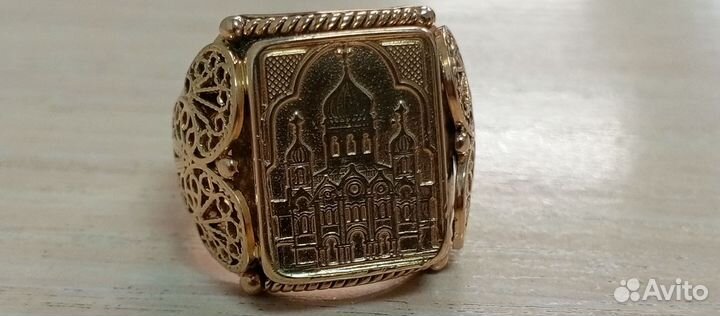 Мужской золотой перстень 14,8гр