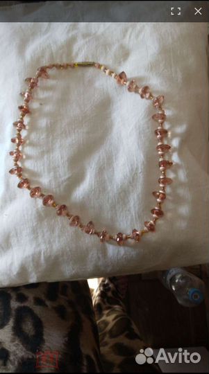 Бусы кошачий глаз и бисер 46 см красивые