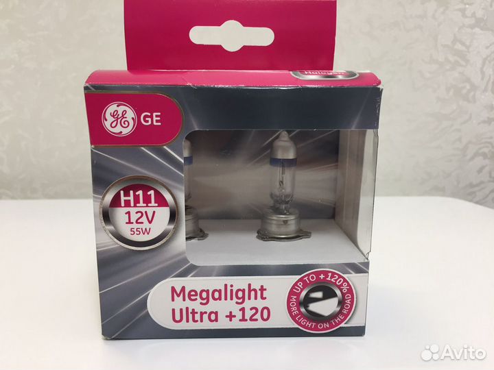 Яркие H11 галогеновые General Electric Ultra 120