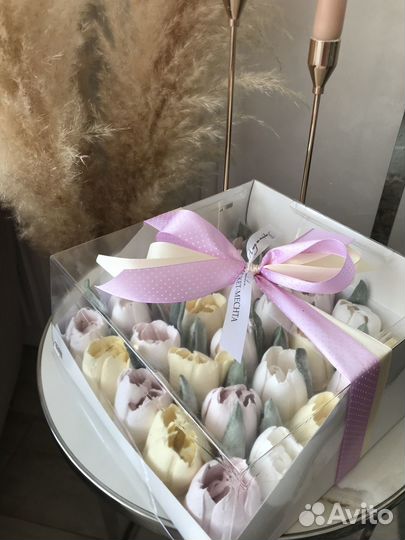 Зефирные букеты, зефирные тюльпаны,букет тюльпанов