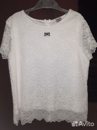 Белая блузка для девочки. O'Stin (140 размер)