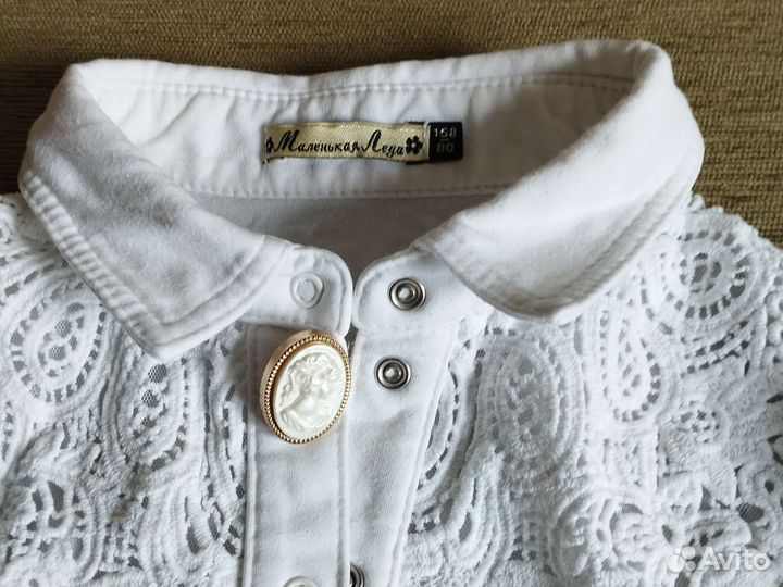 Блузка белая с коротким рукавом