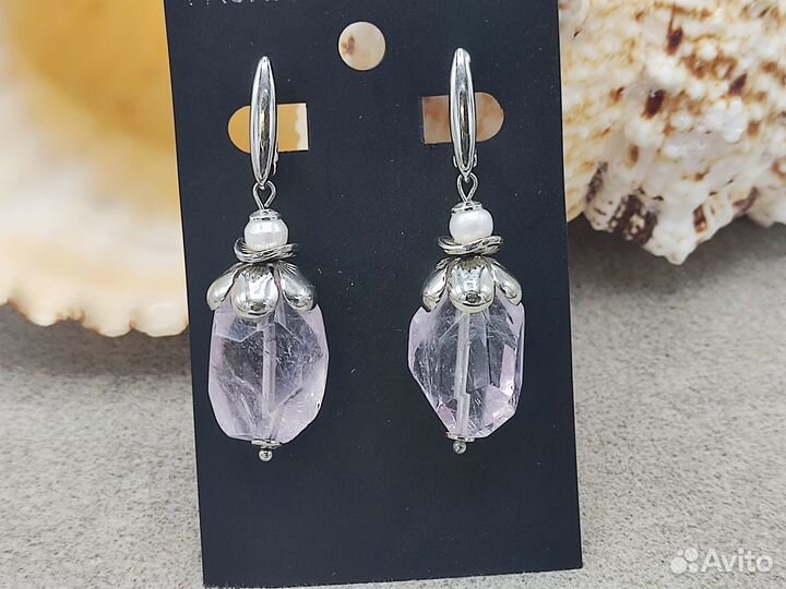 Серьги с натуральным камнем