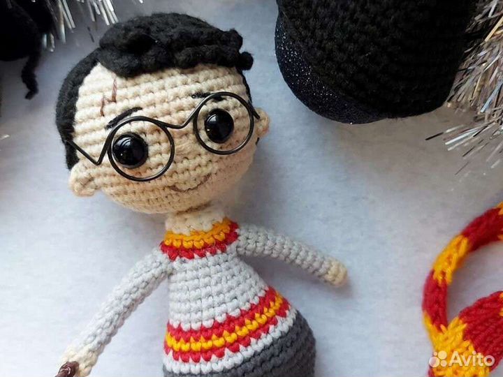 Вязаная игрушка кукла Гарри Поттер