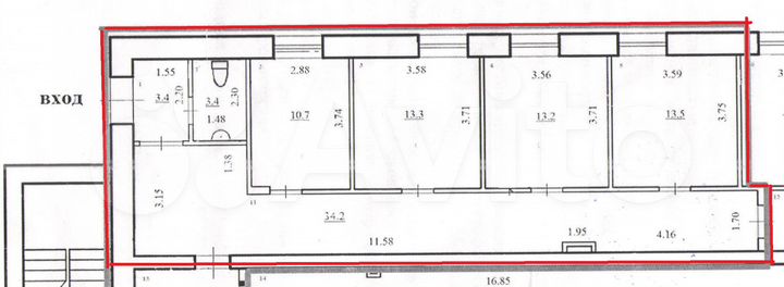 Аренда офисного помещения 92 м² от собственника