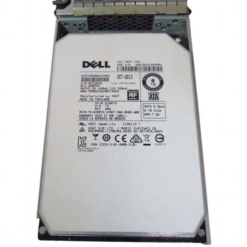 [J6RTX] Жесткий Диск Dell 8tb Sata3 3,5" Hdd J6rtx