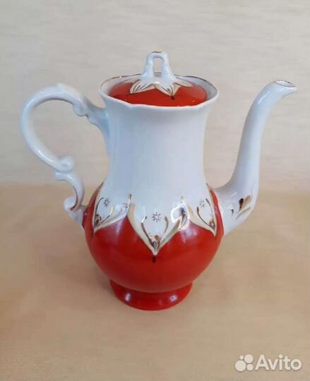 Кофейный сервиз Красный бутон Барановка