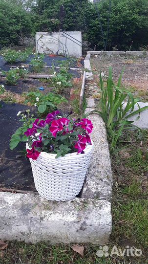 Кашпо для цветов из ротанга 10 литров