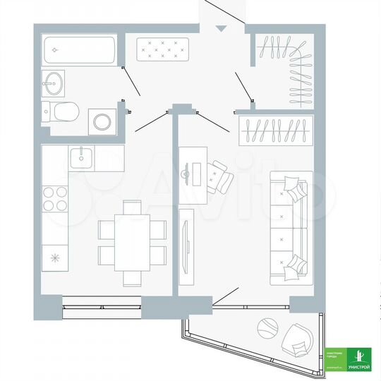 1-к. квартира, 35,3 м², 3/5 эт.