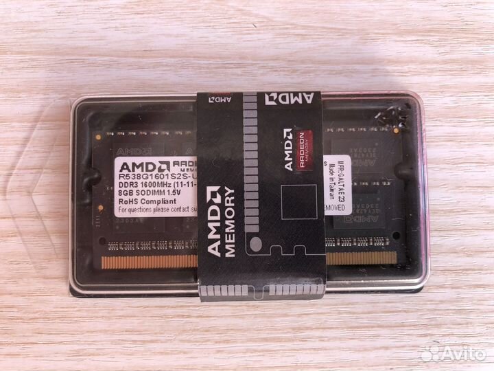 Оперативная память 8Gb DDR3, 1600MHz, sodimm, 1.5v