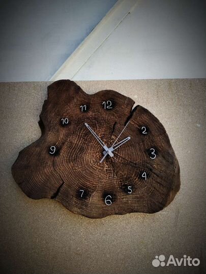 Часы настенные Loft из спила