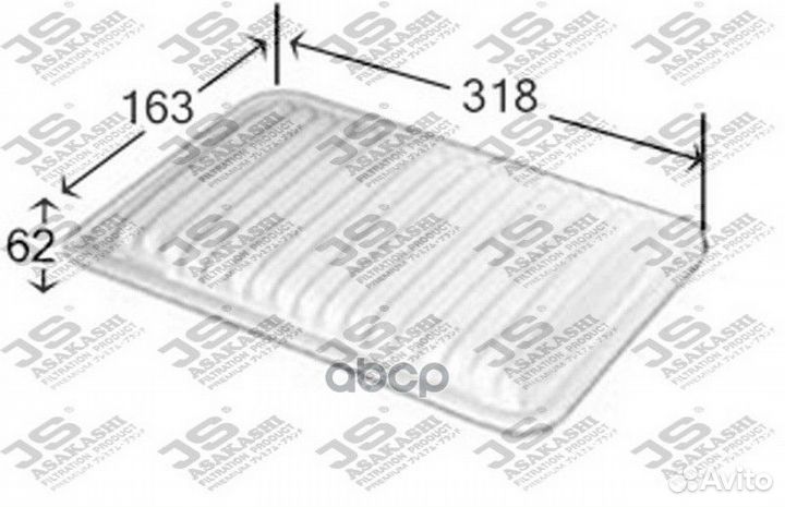 A1507 JS Asakashi Фильтр воздушный A1507 JS Asa